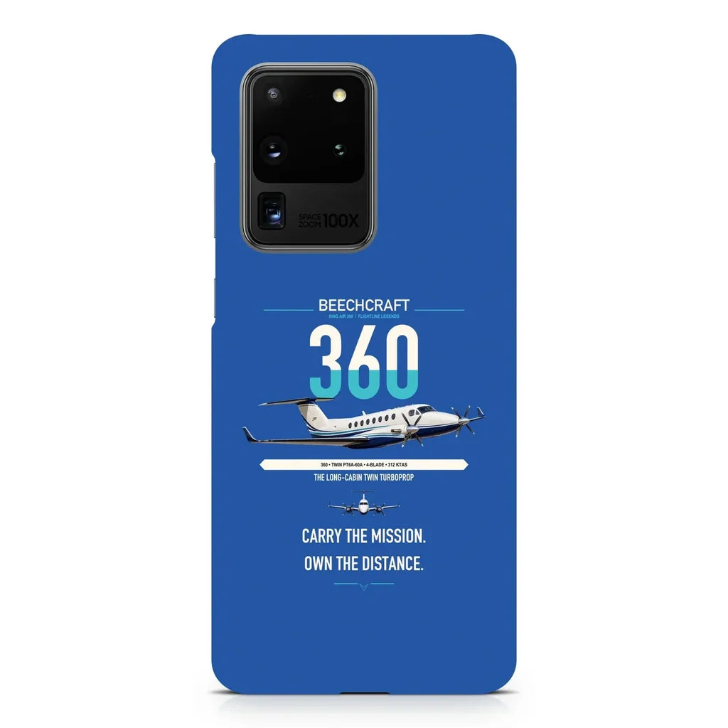 Beechcraft King Air 360 design on samsung case - blue