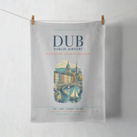 Thumbnail for Dublin Airport (DUB) design on light gray towel