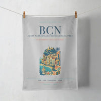 Thumbnail for Josep Tarradellas Barcelona-El Prat Airport (BCN) design on light gray towel