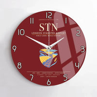 Thumbnail for London Stansted Airport STN Wall-Clock No-Frame - Dark Red