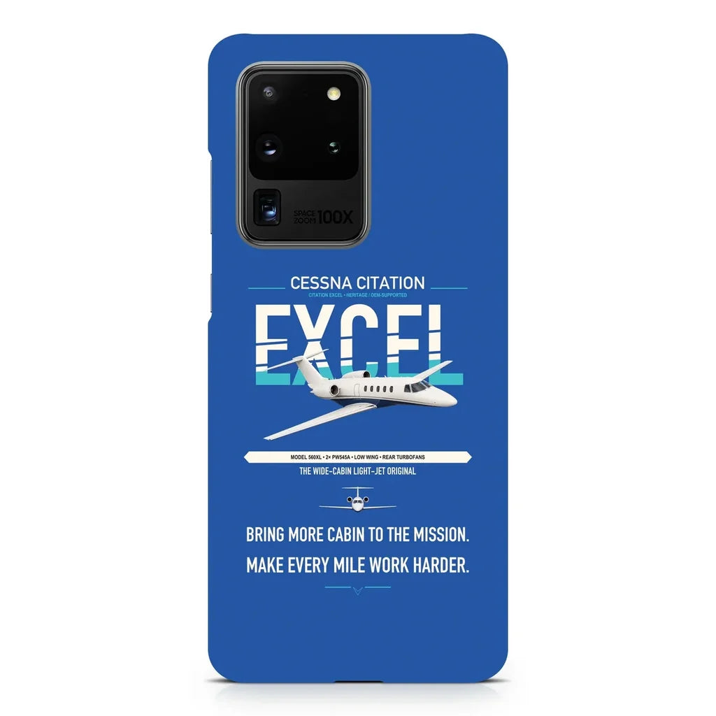 Cessna Citation Excel design on samsung case - blue