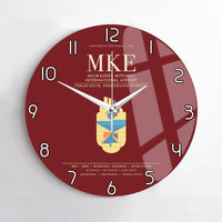 Thumbnail for Milwaukee Mitchell International Airport MKE Wall-Clock No-Frame - Dark Red