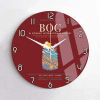 Thumbnail for Bogota El Dorado International Airport BOG Wall-Clock No-Frame - Dark Red