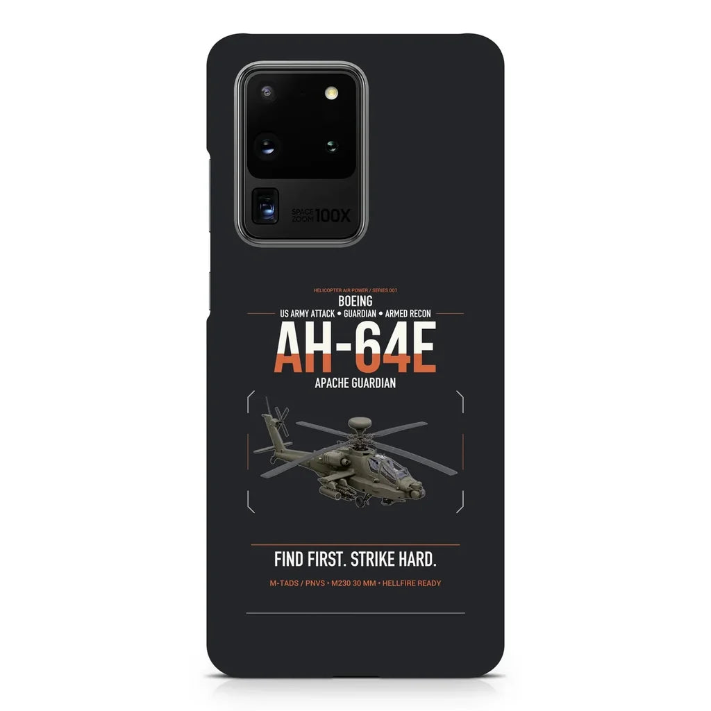 Boeing AH-64E Apache Guardian design on samsung case - black