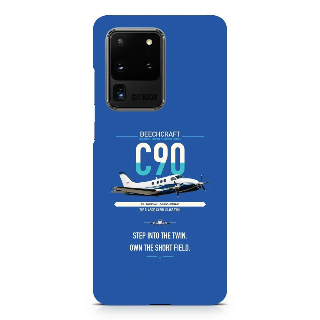 Beechcraft King Air C90 design on samsung case - blue