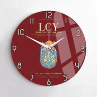 Thumbnail for London City Airport LCY Wall-Clock No-Frame - Dark Red
