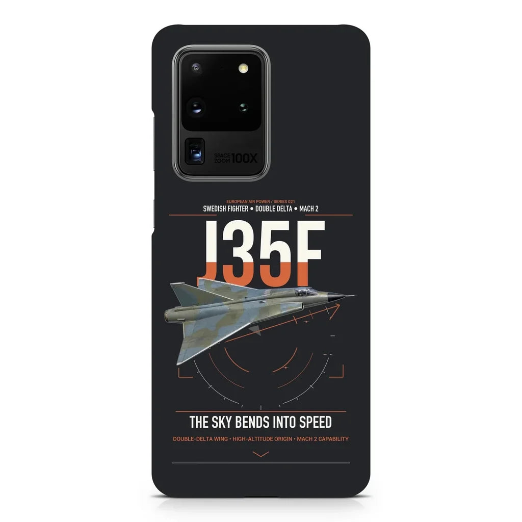 Saab J 35F Draken design on samsung case - black