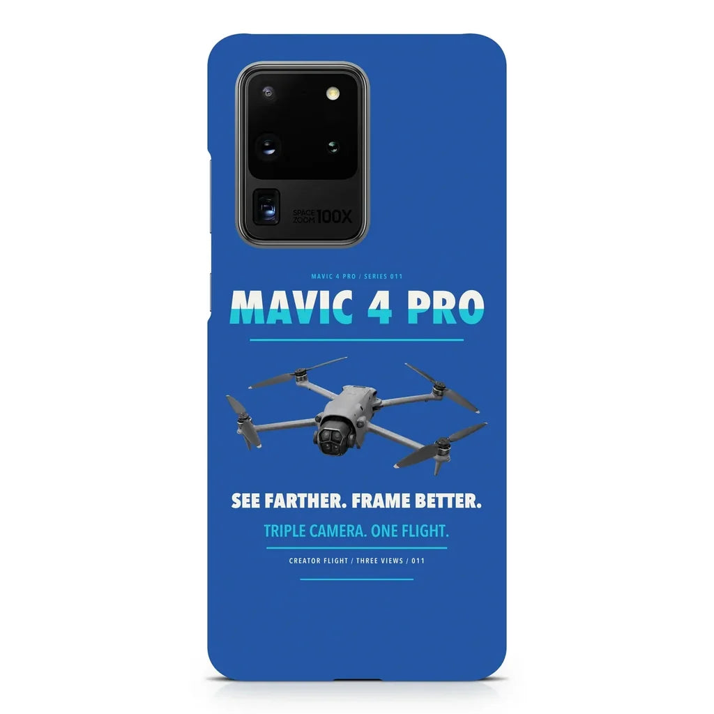 DJI Mavic 4 Pro design on samsung case - blue