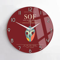 Thumbnail for Vasil Levski Airport  Sofia SOF Wall-Clock No-Frame - Dark Red