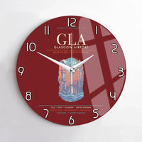 Thumbnail for Glasgow Airport GLA Wall-Clock No-Frame - Dark Red