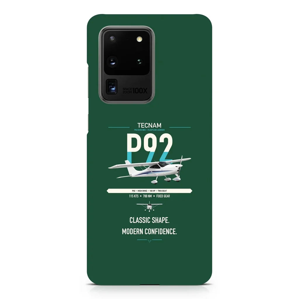 Tecnam P92 Echo MkII design on samsung case - dark green