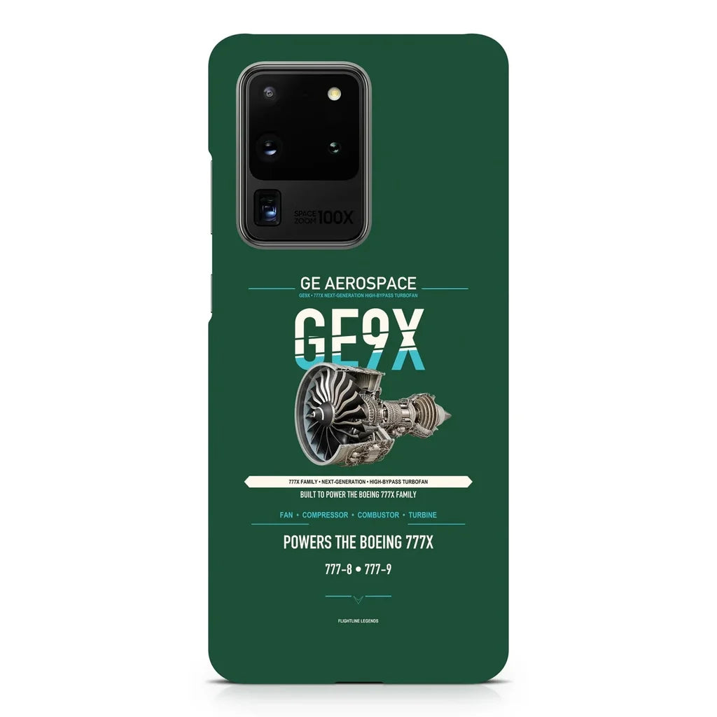 GE9X design on samsung case - dark green