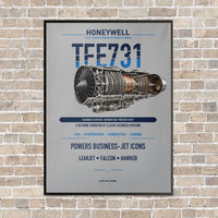 Thumbnail for TFE731 vertical canvas print - framed - light gray background