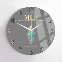 Thumbnail for Velana International Airport Male MLE - Atoll Dhoni Current Wall-Clock No-Frame - Gray