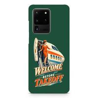 Thumbnail for Welcome Begins Before Takeoff design on samsung case - dark green