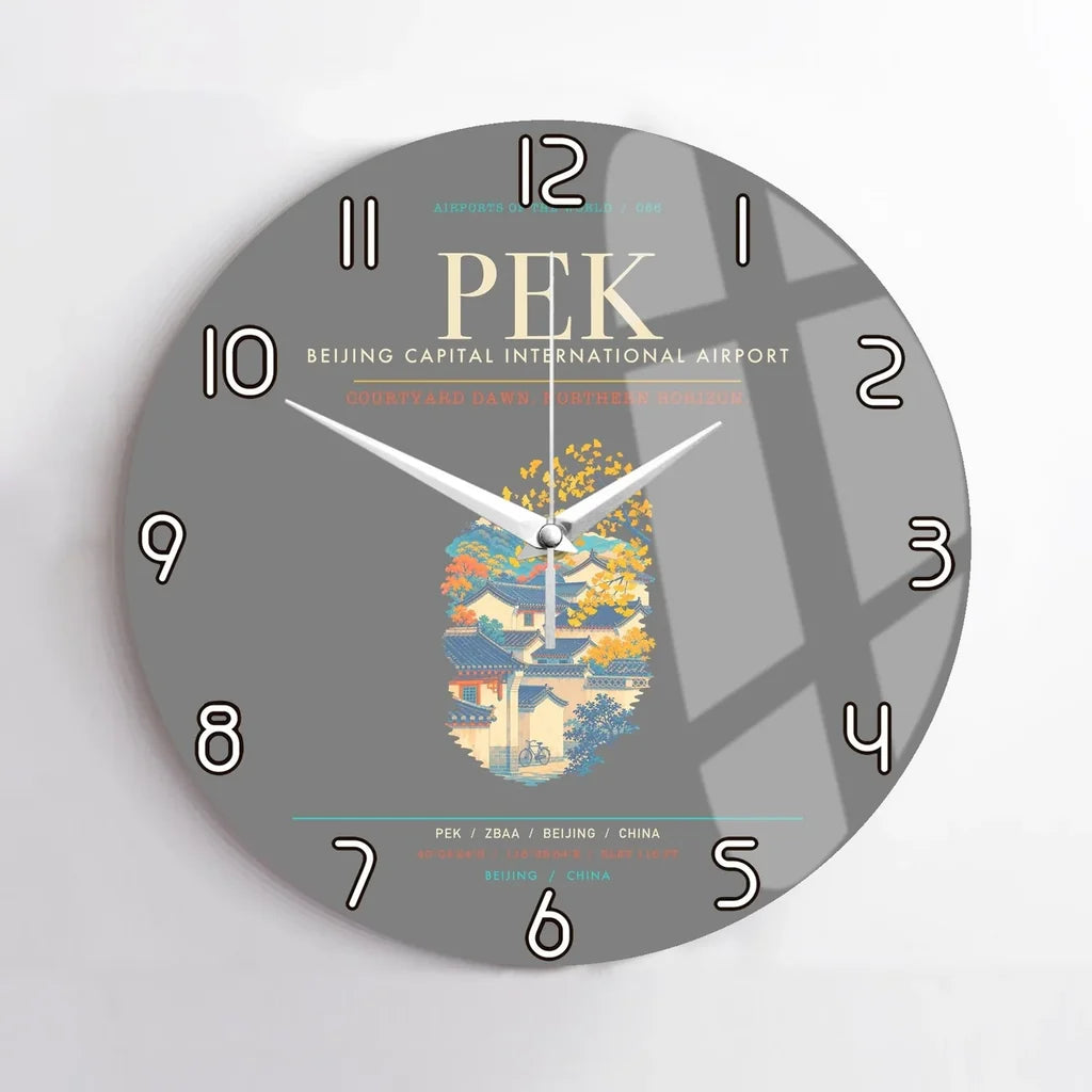 Beijing Capital International Airport PEK Wall-Clock No-Frame - Gray
