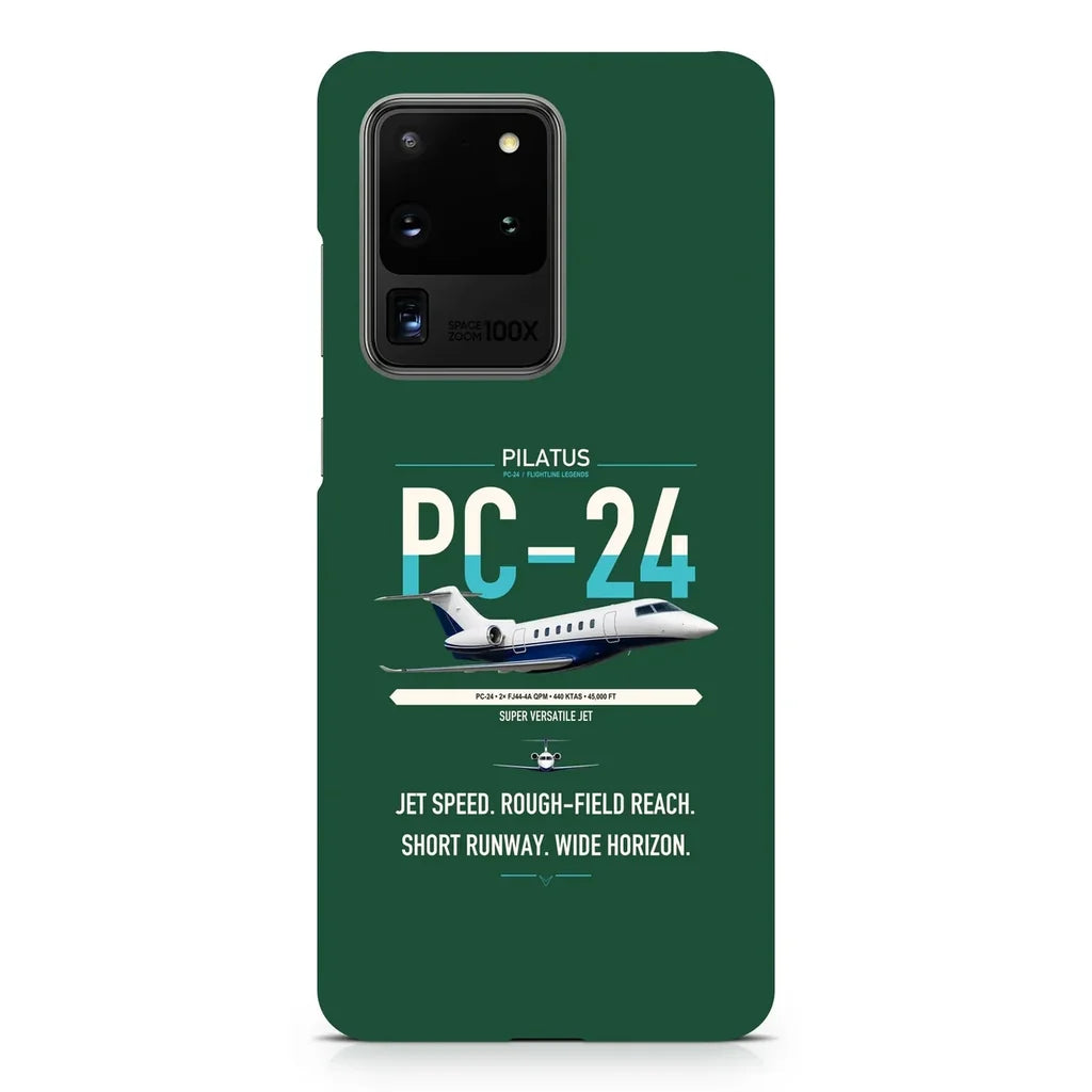 Pilatus PC-24 design on samsung case - dark green