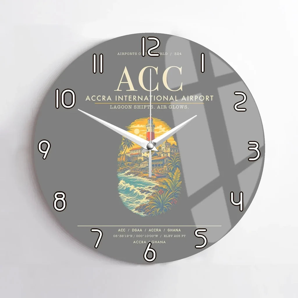 Accra International Airport ACC Wall-Clock No-Frame - Gray