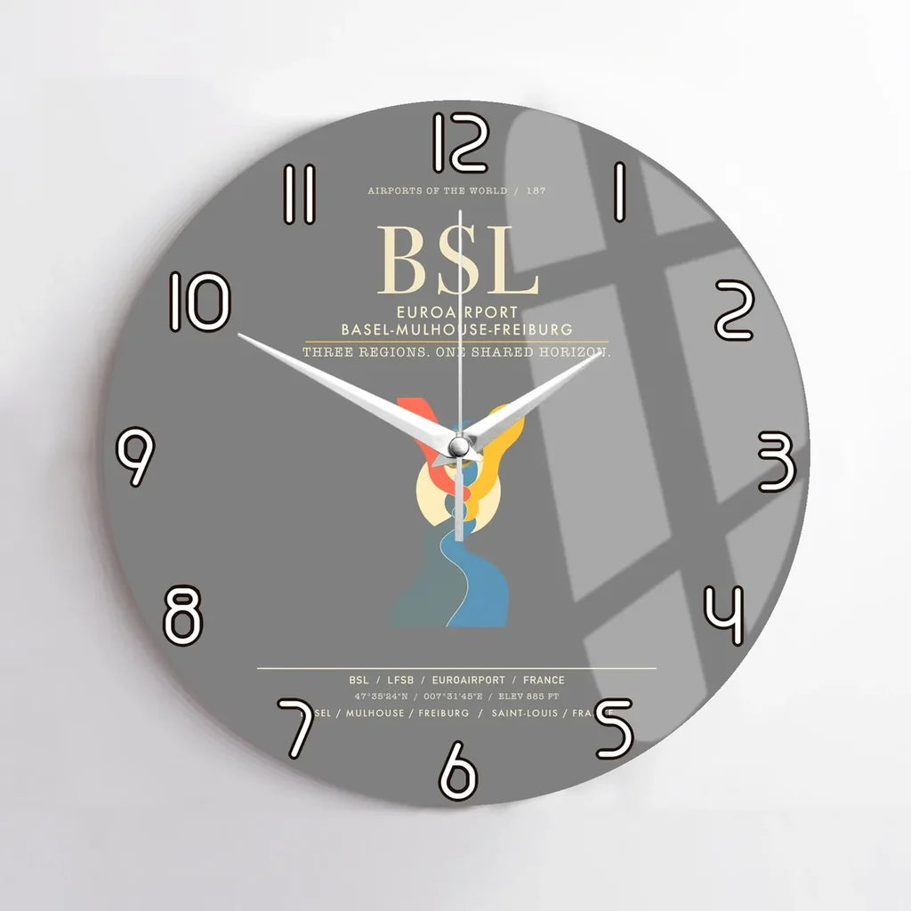 EuroAirport Basel-Mulhouse-Freiburg BSL Wall-Clock No-Frame - Gray