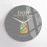 Thumbnail for Doha Hamad International Airport DOH Wall-Clock No-Frame - Gray