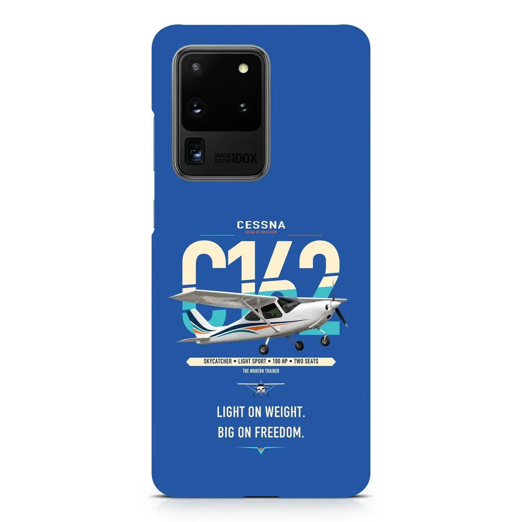 Cessna 162 Skycatcher design on samsung case - blue