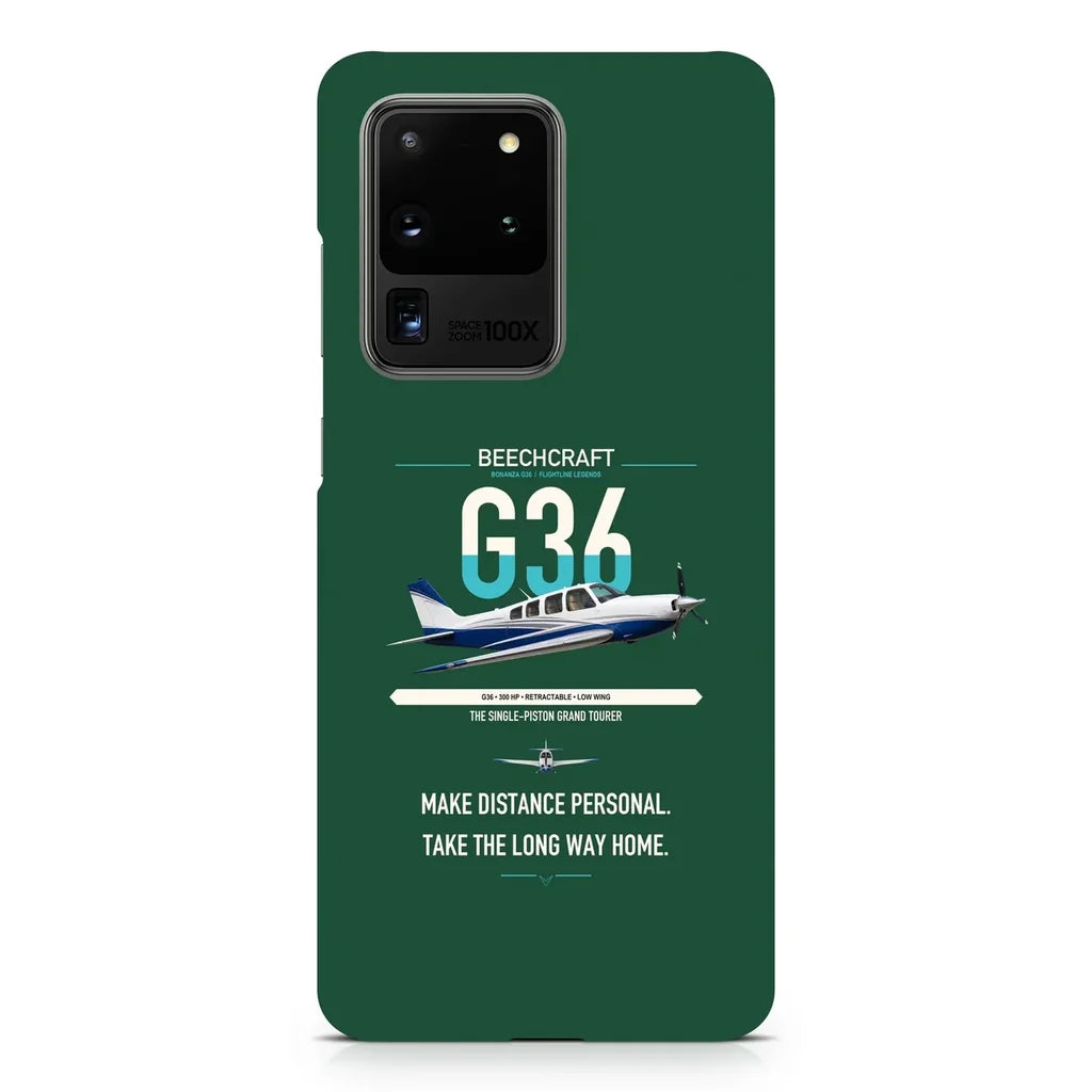 Beechcraft Bonanza G36 design on samsung case - dark green