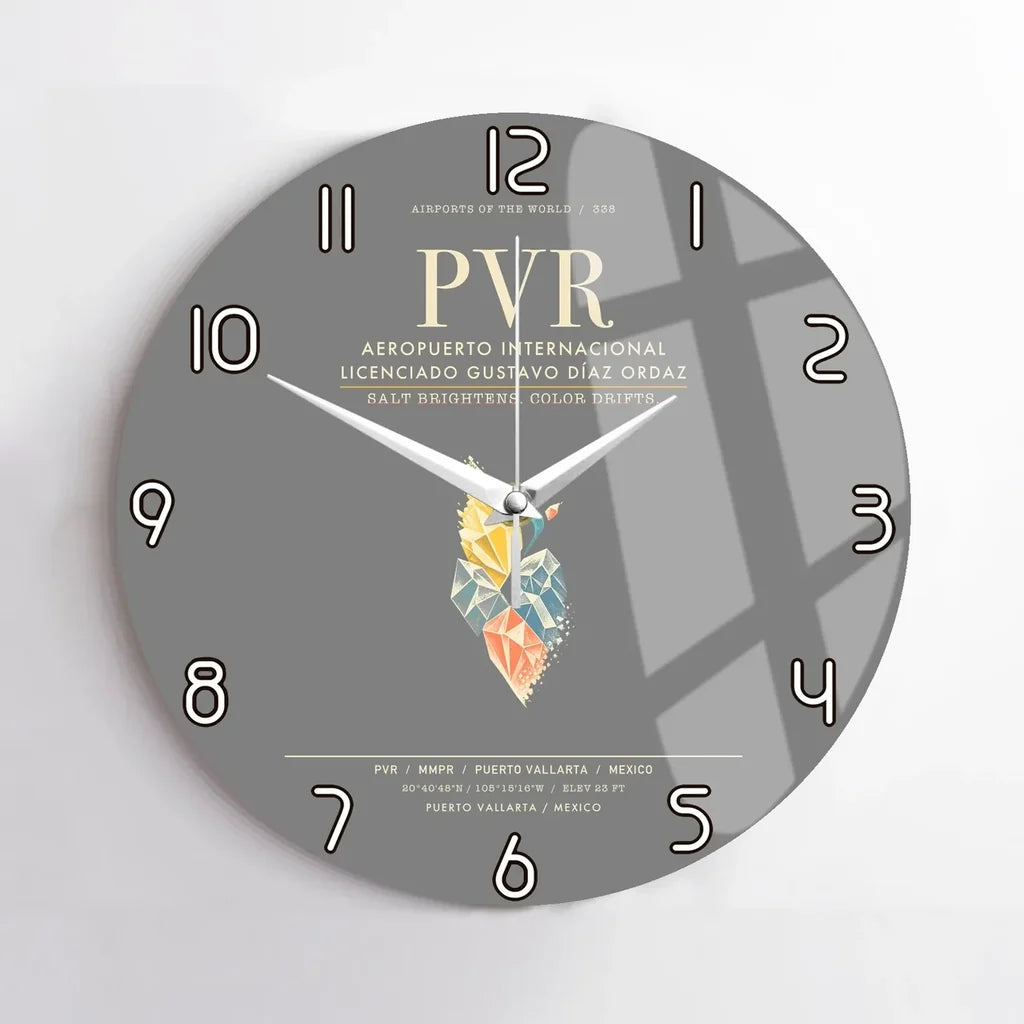 Aeropuerto Internacional Licenciado Gustavo Diaz Ordaz PVR  Puerto Vallarta Wall-Clock No-Frame - Gray