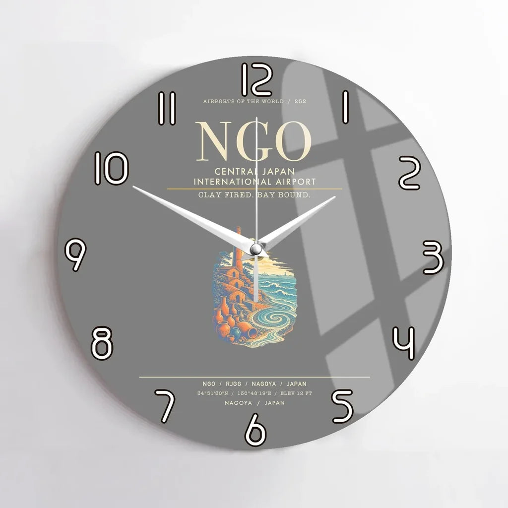 Central Japan International Airport NGO Wall-Clock No-Frame - Gray