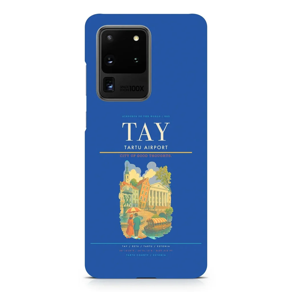 Tartu Airport TAY design on samsung case - blue