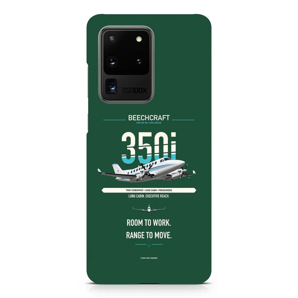 King Air 350i design on samsung case - dark green