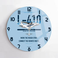 Thumbnail for LET L-410 UVP-E20 design on light blue no frame wall clock