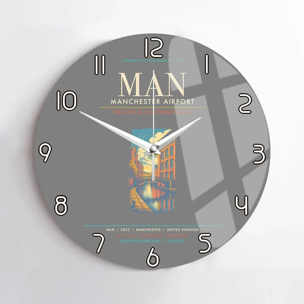 Manchester Airport MAN Wall-Clock No-Frame - Gray