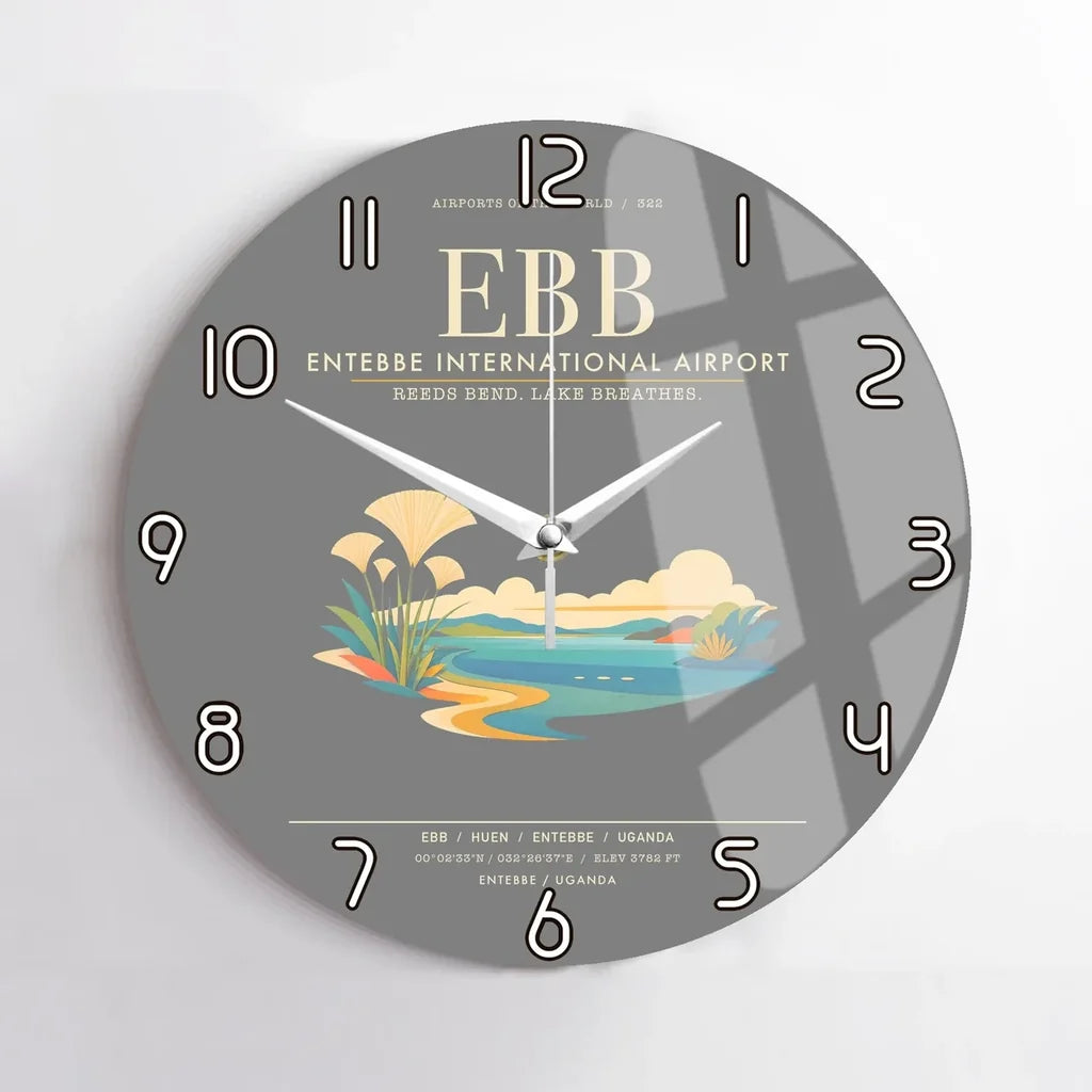 Entebbe International Airport EBB Wall-Clock No-Frame - Gray