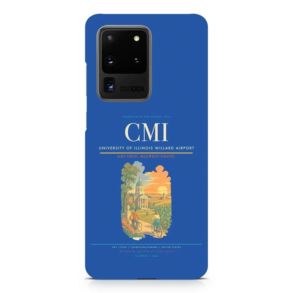 University of Illinois Willard Airport CMI design on samsung case - blue
