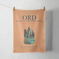 Thumbnail for Chicago O'Hare International Airport (ORD) design on orange towel