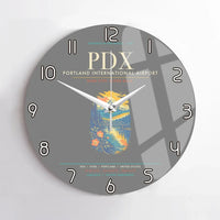 Thumbnail for Portland International Airport PDX Wall-Clock No-Frame - Gray