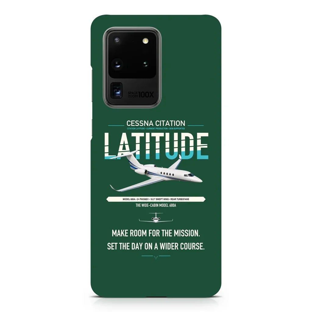 Cessna Citation Latitude design on samsung case - dark green