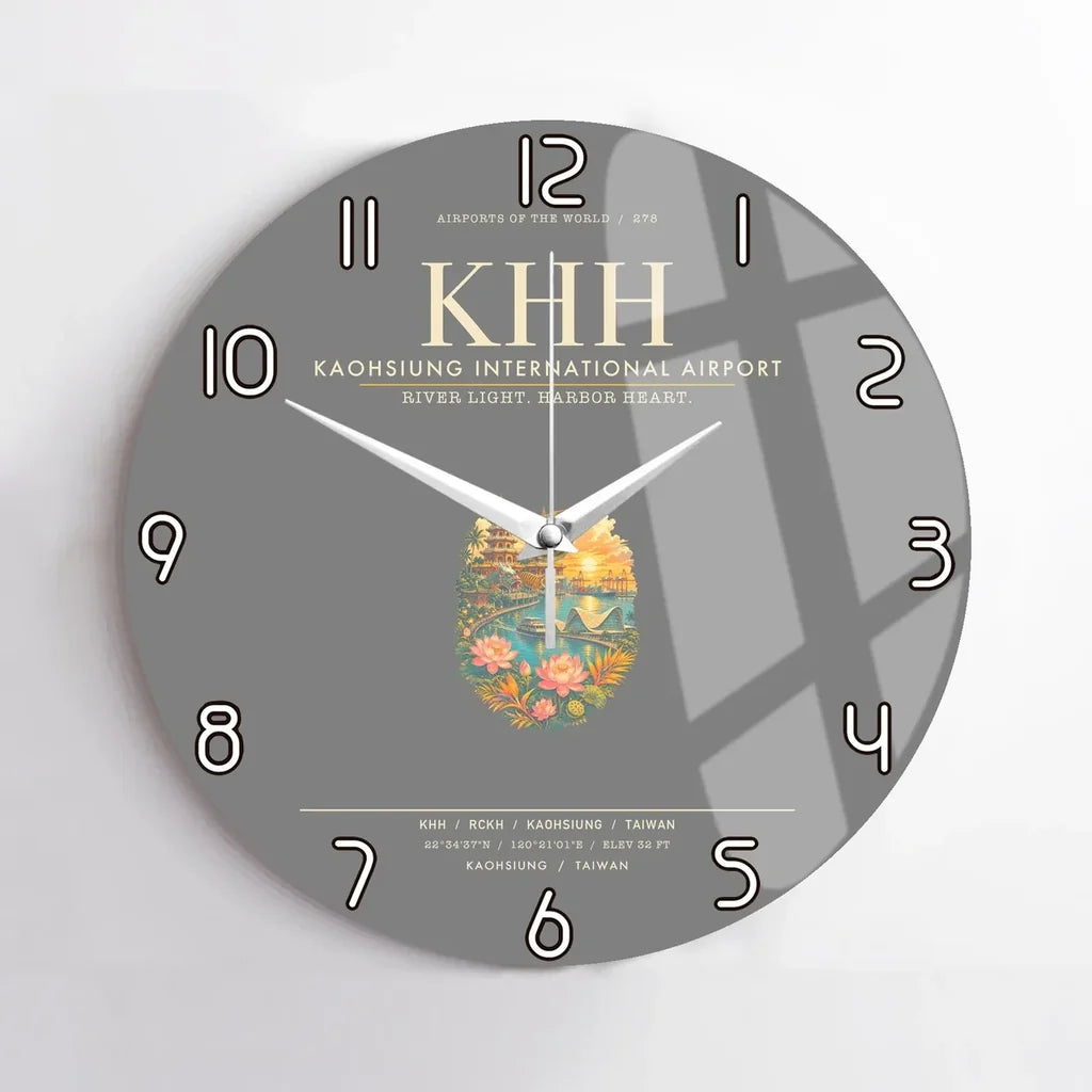Kaohsiung International Airport KHH Wall-Clock No-Frame - Gray