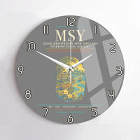 Thumbnail for Louis Armstrong New Orleans International Airport MSY Wall-Clock No-Frame - Gray