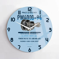 Thumbnail for PW4000-94 design on light blue no frame wall clock