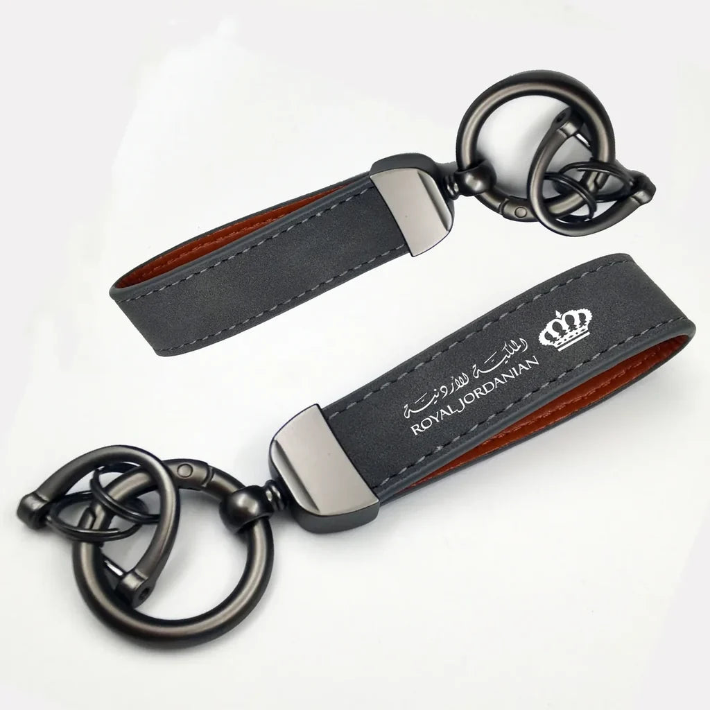 Royal Jordanian Horseshoe Buckle key chain in gray