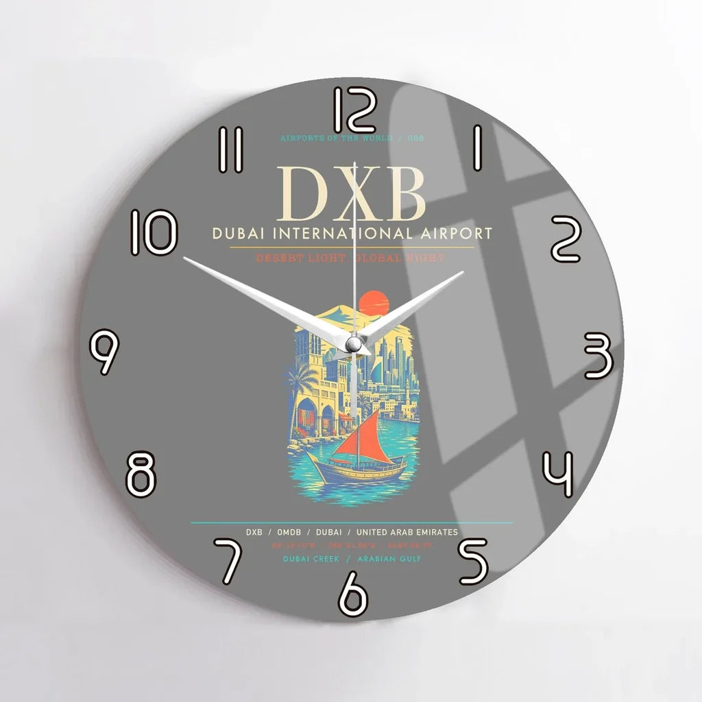 Dubai International Airport DXB Wall-Clock No-Frame - Gray