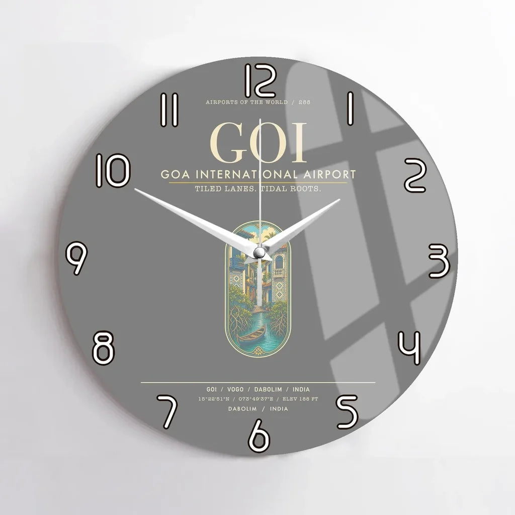 Goa International Airport Dabolim GOI Wall-Clock No-Frame - Gray