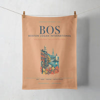 Thumbnail for Boston Logan International Airport (BOS) design on orange towel
