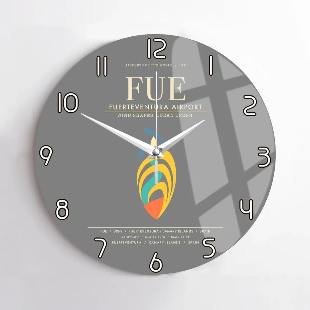 Fuerteventura Airport FUE Wall-Clock No-Frame - Gray
