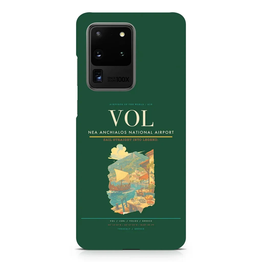 Nea Anchialos National Airport VOL design on samsung case - dark green