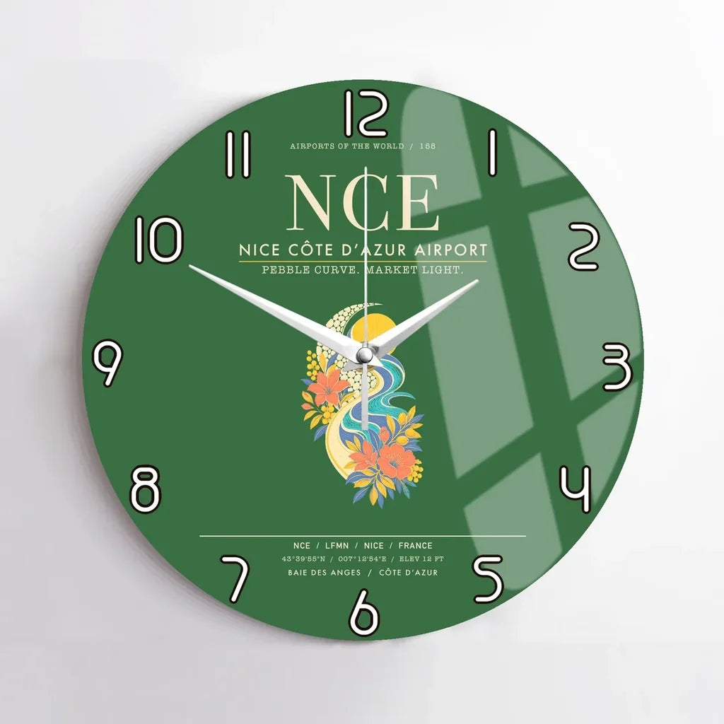 Nice Cote dAzur Airport NCE Wall-Clock No-Frame - Green