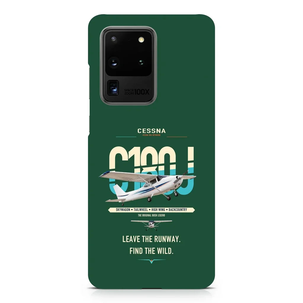 Cessna 180J Skywagon design on samsung case - dark green
