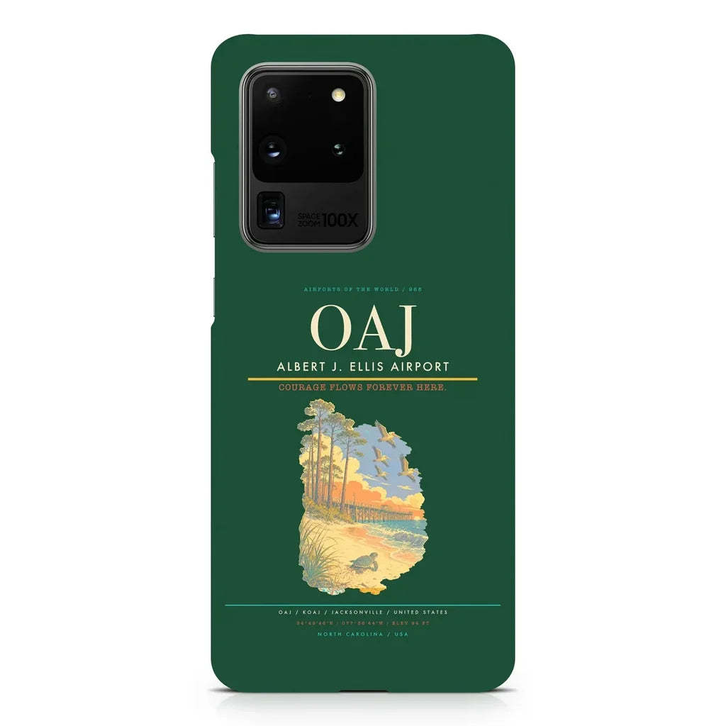 Albert J. Ellis Airport OAJ design on samsung case - dark green