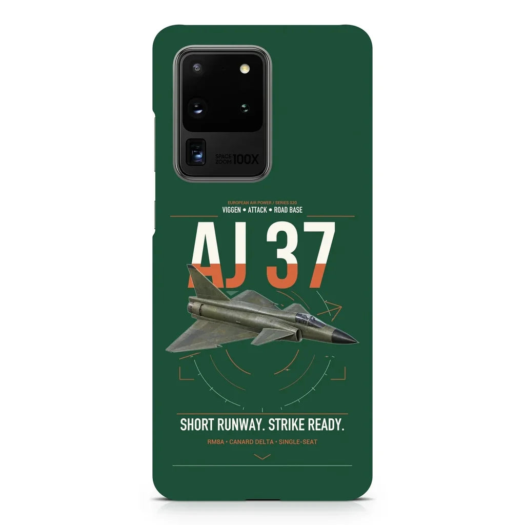 Saab AJ 37 Viggen design on samsung case - dark green
